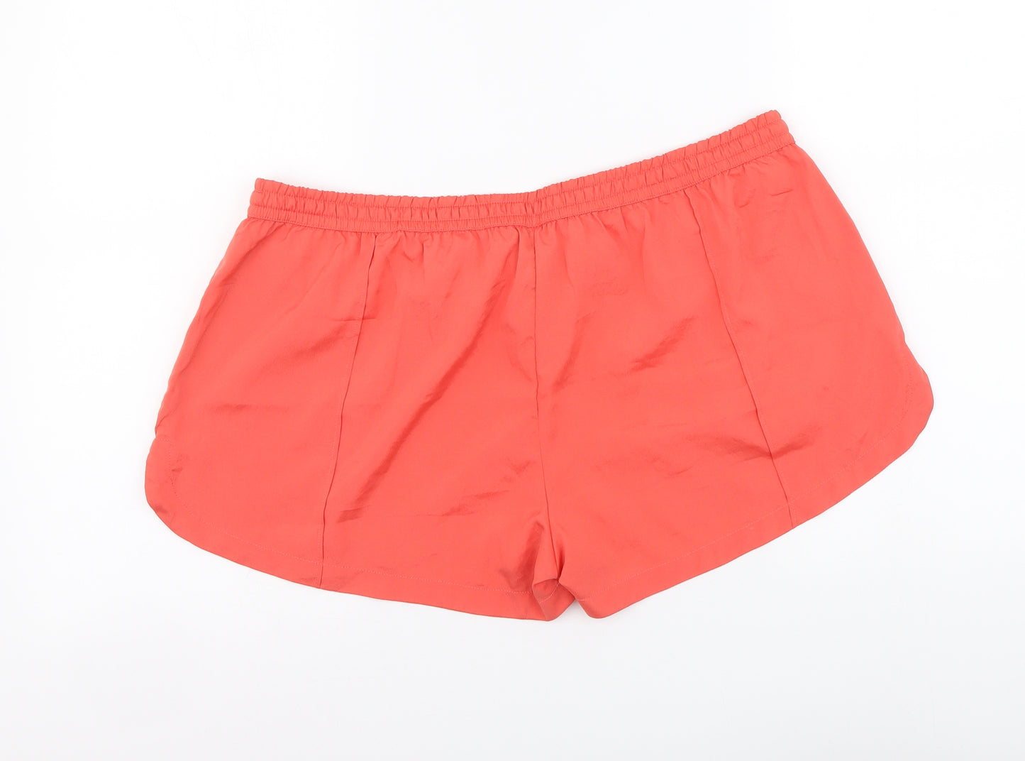 Denim & Co. Womens Orange Polyester Hot Pants Shorts Size 16 L3 in Regular Drawstring
