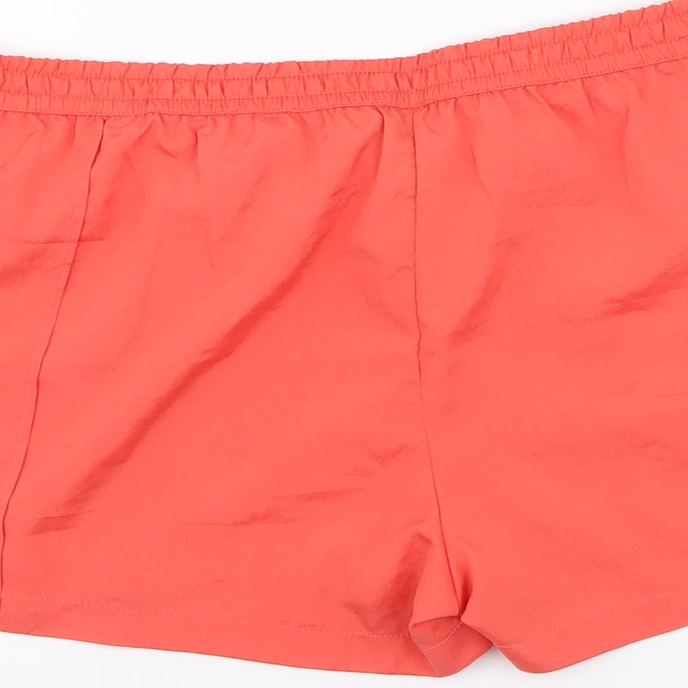Denim & Co. Womens Orange Polyester Hot Pants Shorts Size 16 L3 in Regular Drawstring