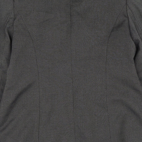 Preworn Womens Grey Polyester Jacket Suit Jacket Size 12
