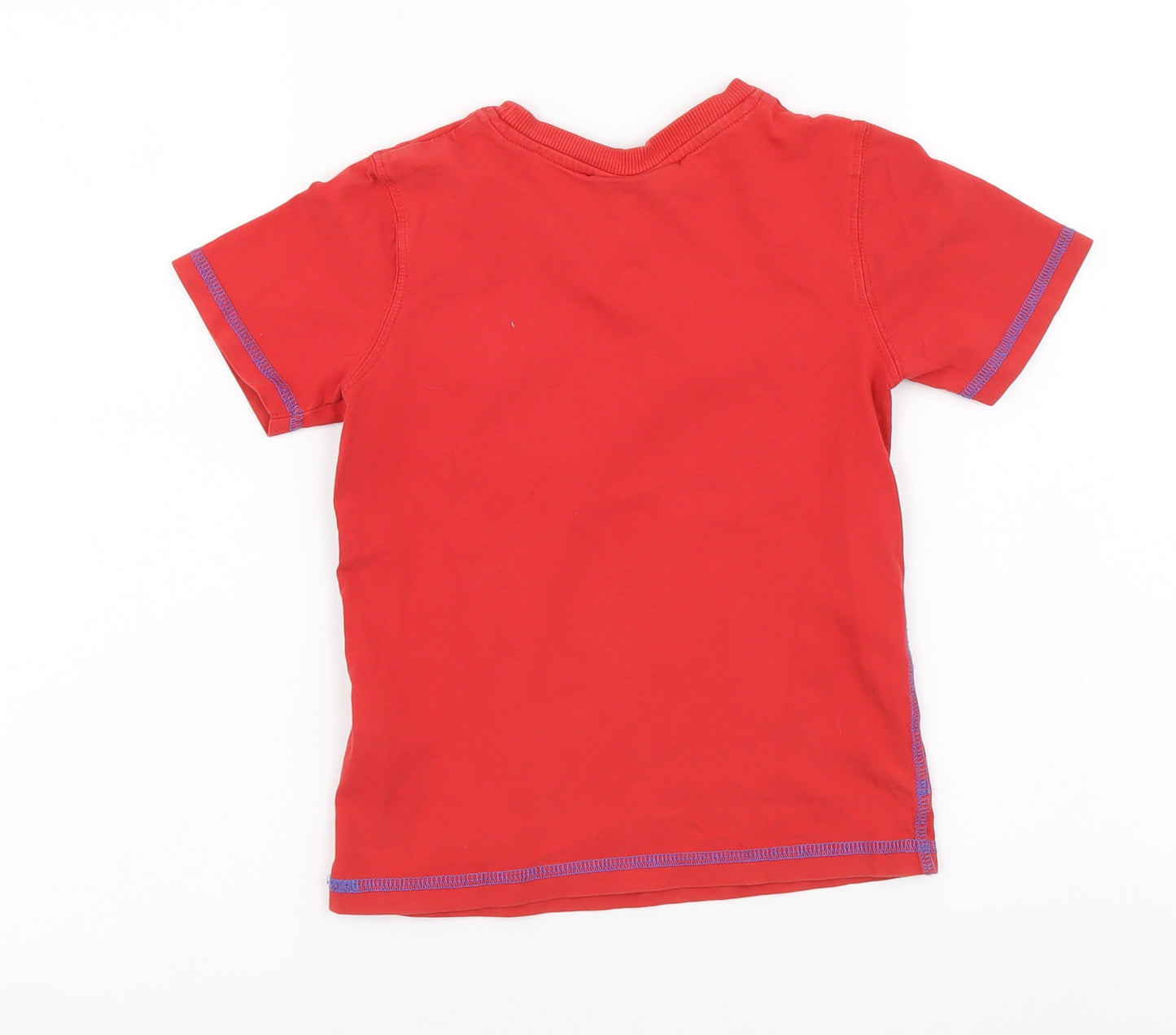 George Boys Red Cotton Basic T-Shirt Size 5-6 Years Round Neck Pullover - Lego