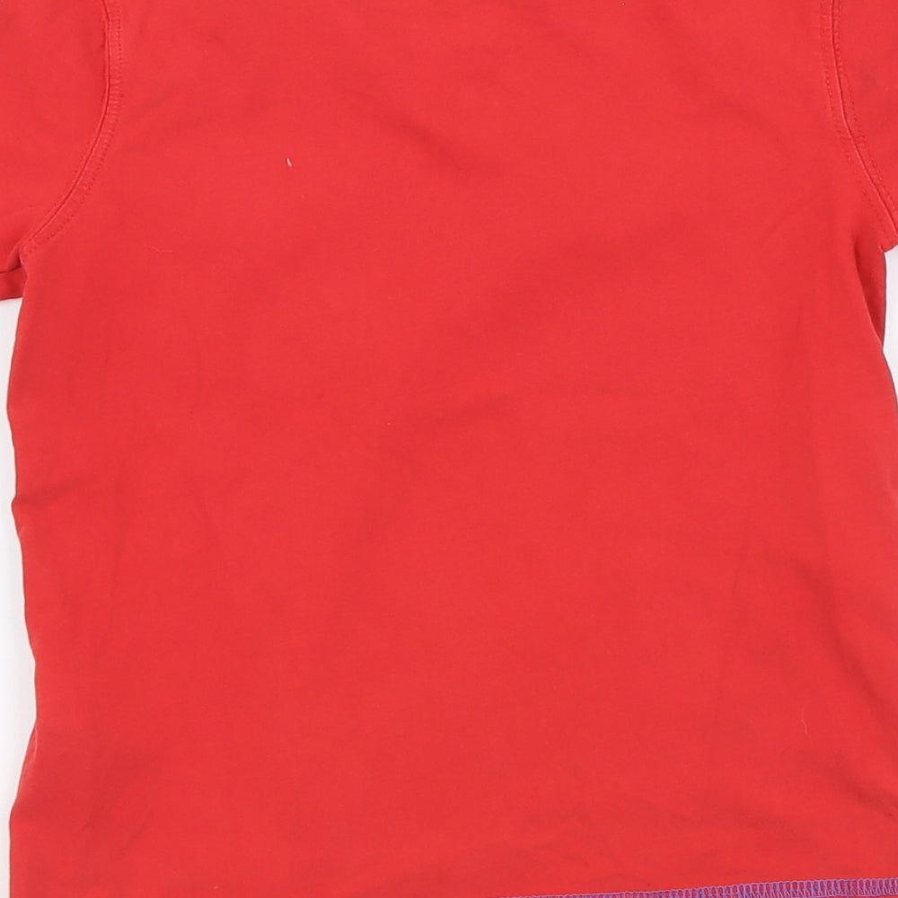 George Boys Red Cotton Basic T-Shirt Size 5-6 Years Round Neck Pullover - Lego
