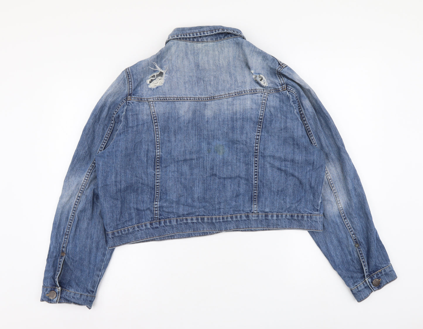 So Fabolous Womens Blue Jacket Size 20 Button - Distressed