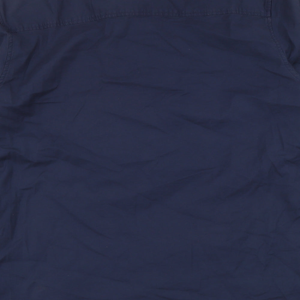 Red Herring Mens Blue Polyester Button-Up Size XL Collared Button