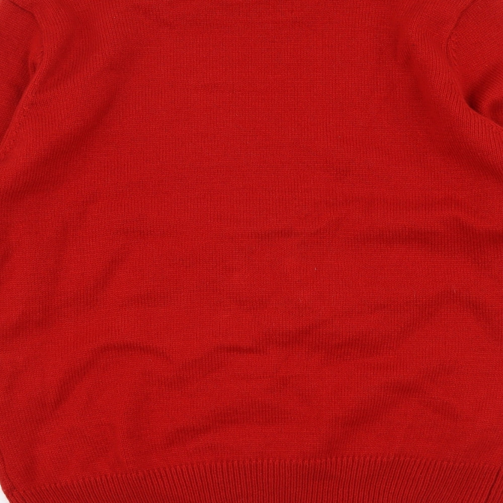 Cedar Wood State Mens Red Round Neck Acrylic Pullover Jumper Size L - Christmas jumper