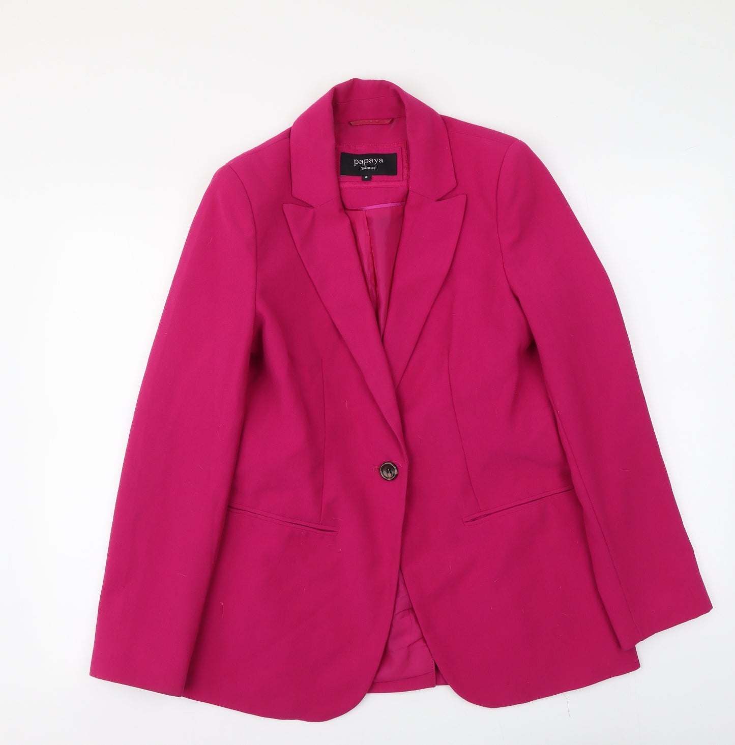 Papaya Womens Pink Polyester Jacket Suit Jacket Size 10