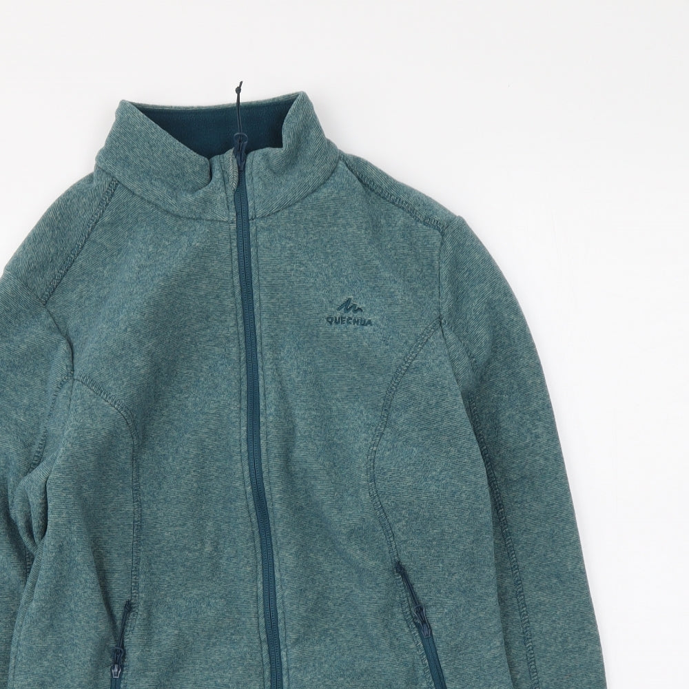 DECATHLON Womens Blue Polyester Full Zip Sweatshirt Size S Zip