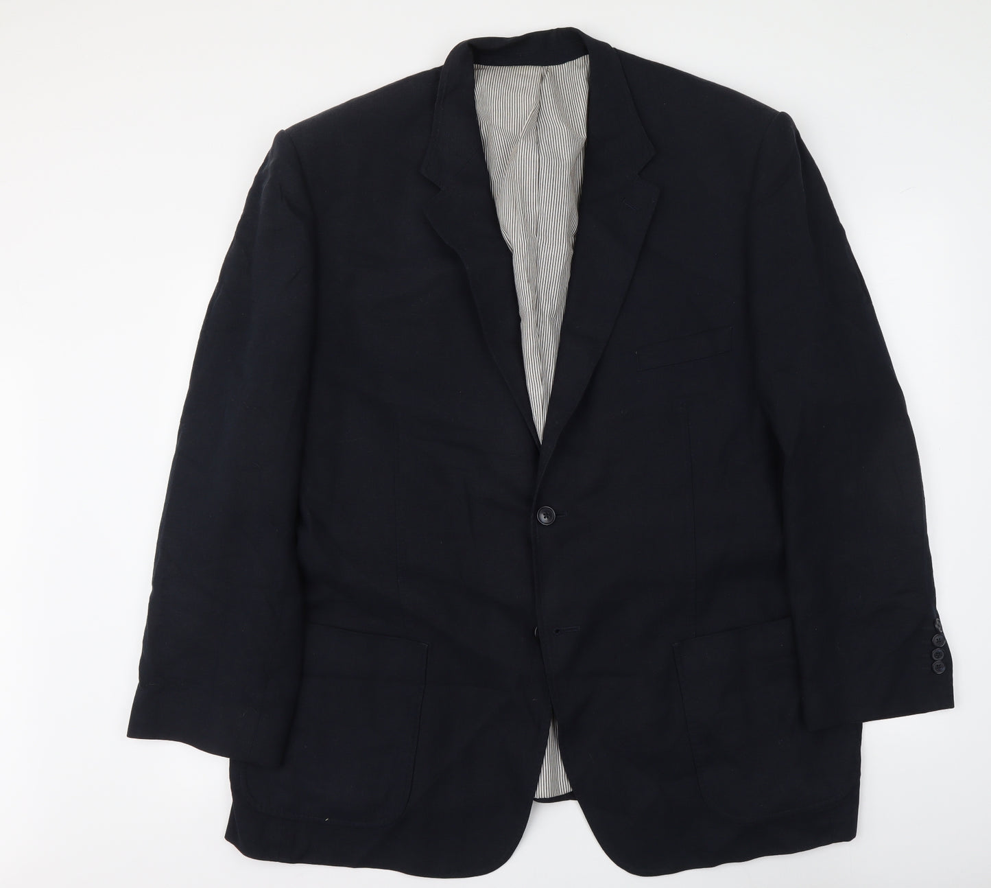 Marks and Spencer Mens Blue Linen Jacket Suit Jacket Size L