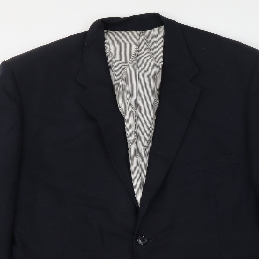 Marks and Spencer Mens Blue Linen Jacket Suit Jacket Size L