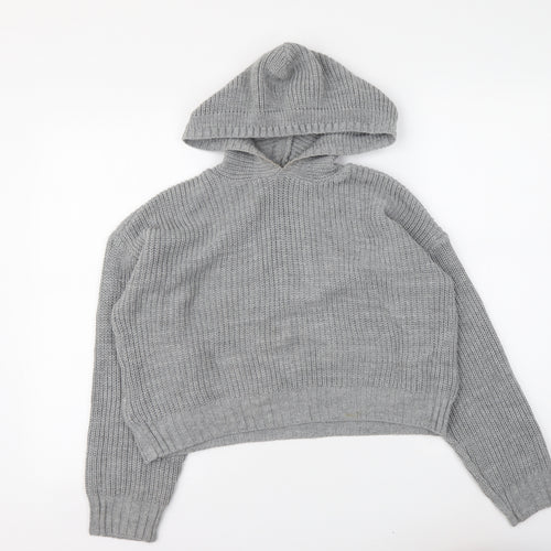 Selected Womens Grey Round Neck Acrylic Pullover Jumper Size S