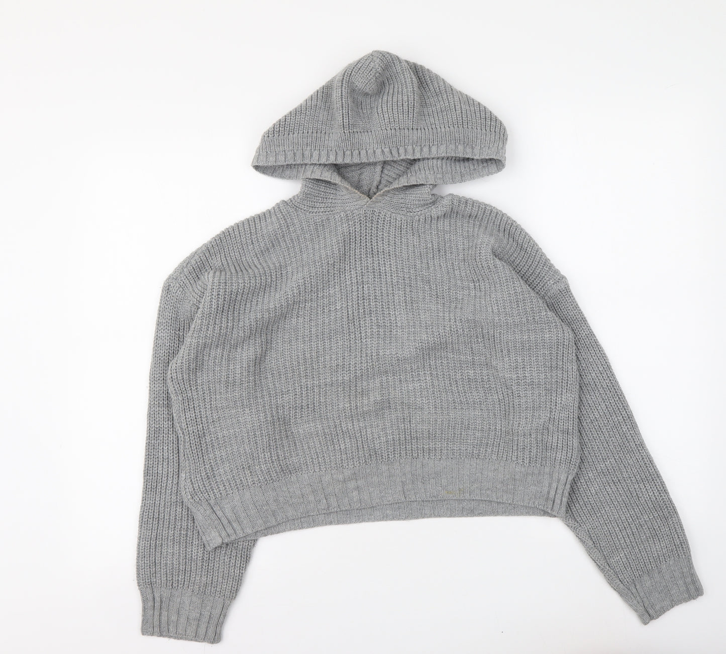Selected Womens Grey Round Neck Acrylic Pullover Jumper Size S