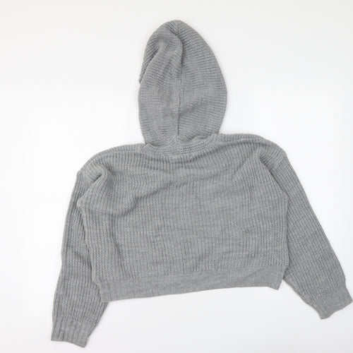 Selected Womens Grey Round Neck Acrylic Pullover Jumper Size S