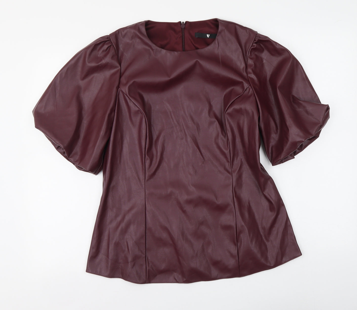 By Very Womens Purple Polyester Basic Blouse Size 16 Round Neck