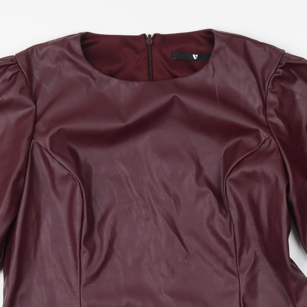 By Very Womens Purple Polyester Basic Blouse Size 16 Round Neck