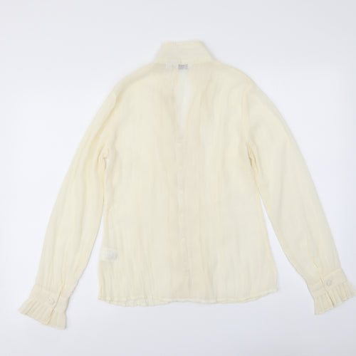 NEXT Womens Ivory Polyester Basic Blouse Size 10 V-Neck