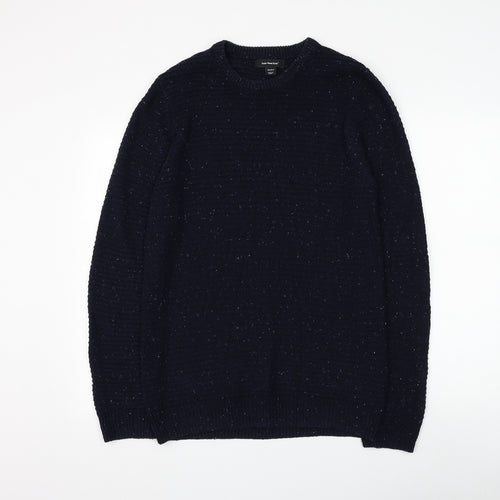 Cedar Wood State Mens Blue Round Neck Polyester Pullover Jumper Size M