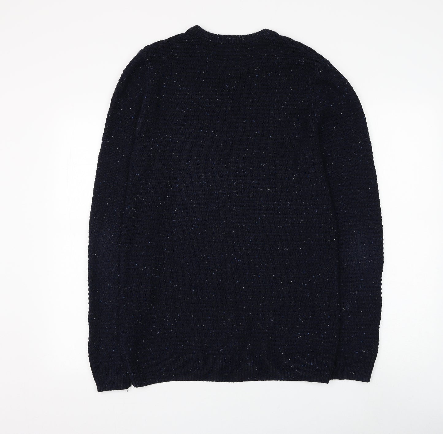 Cedar Wood State Mens Blue Round Neck Polyester Pullover Jumper Size M