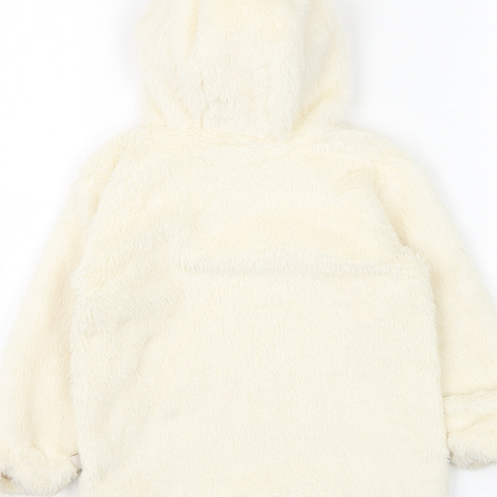 River Island Girls White Polyester Full Zip Jumper Size 12-18 Months Zip