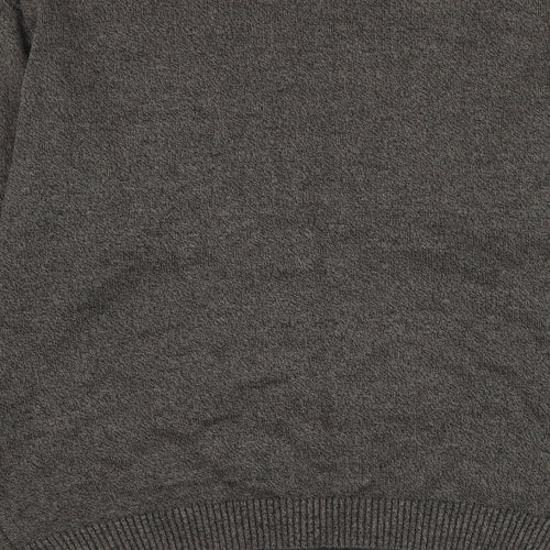 Greenwoods Mens Brown V-Neck Cotton Pullover Jumper Size M
