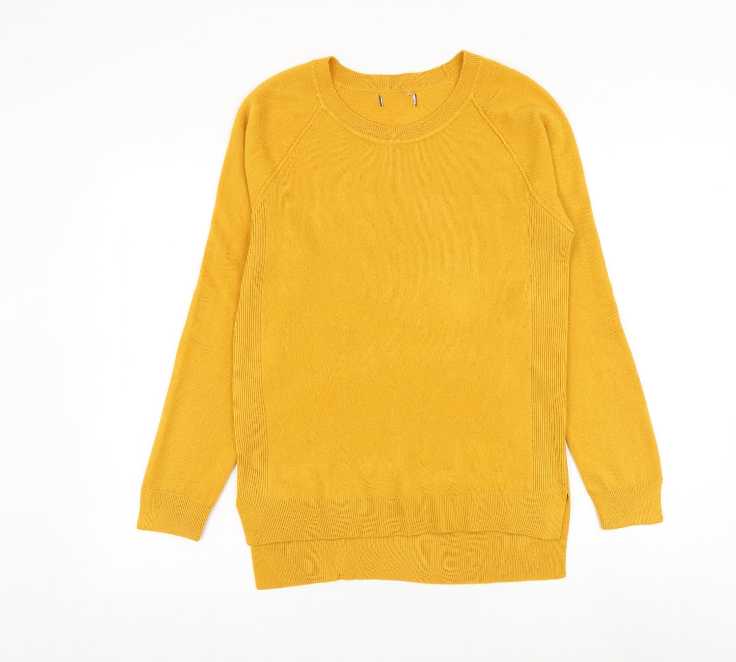 Preworn Womens Yellow Round Neck Polyester Pullover Jumper Size M