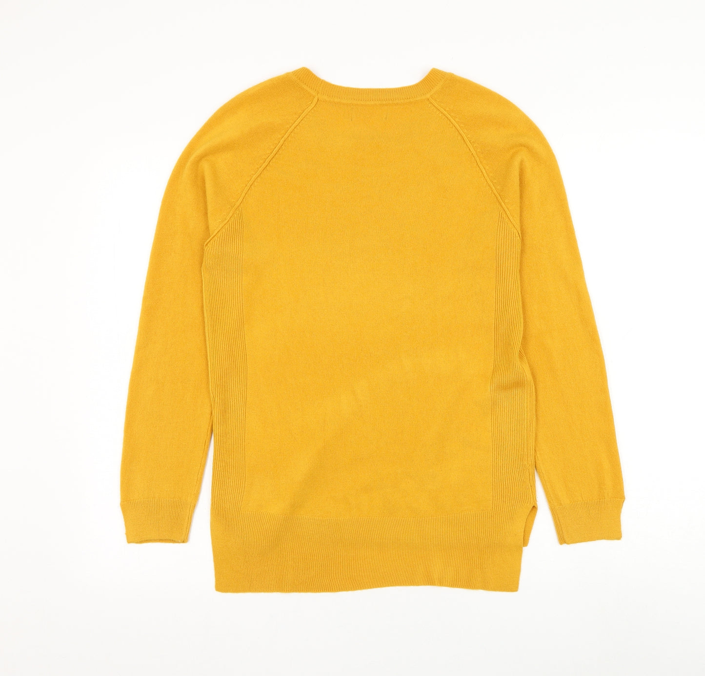 Preworn Womens Yellow Round Neck Polyester Pullover Jumper Size M