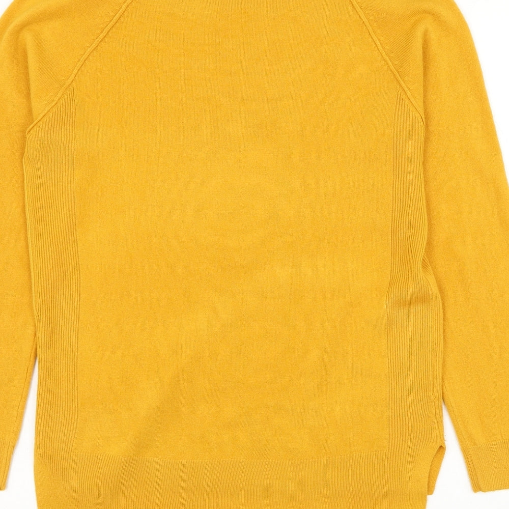 Preworn Womens Yellow Round Neck Polyester Pullover Jumper Size M