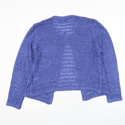 Alexara Womens Blue Round Neck Polyester Cardigan Jumper Size M