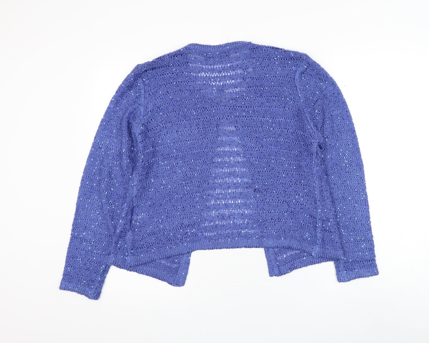 Alexara Womens Blue Round Neck Polyester Cardigan Jumper Size M