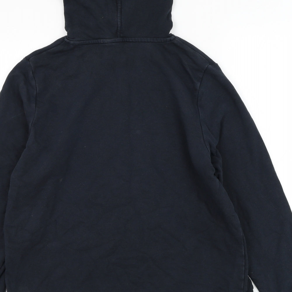 Marks and Spencer Womens Blue Cotton Pullover Hoodie Size 16 Pullover