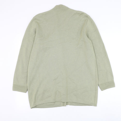 Grazia Womens Green V-Neck Wool Cardigan Jumper Size L