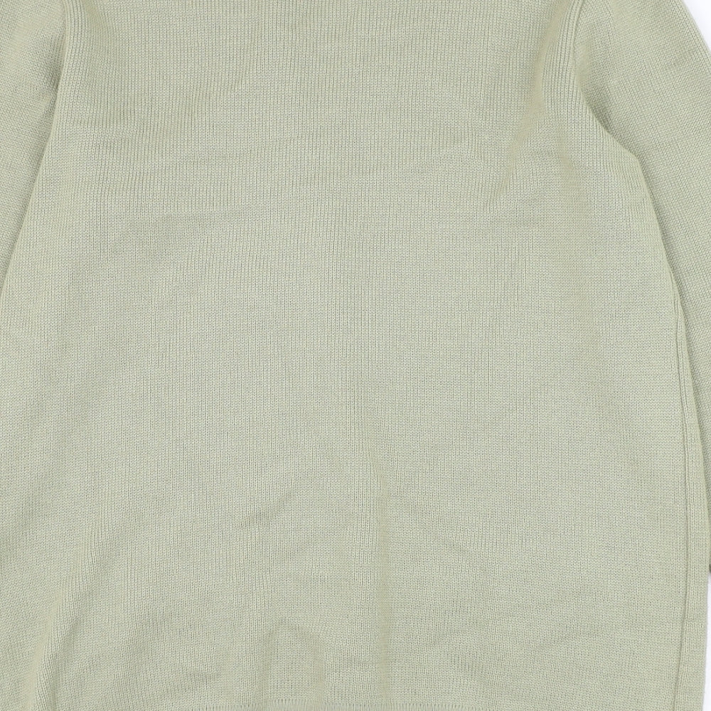 Grazia Womens Green V-Neck Wool Cardigan Jumper Size L