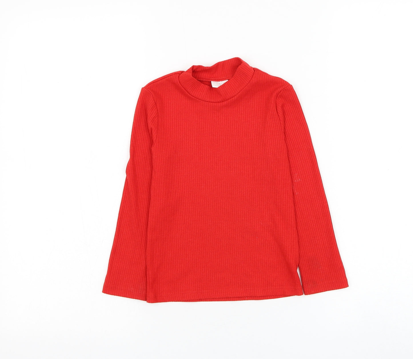 F&F Girls Red Mock Neck Polyester Pullover Jumper Size 4-5 Years Pullover - Ribbed