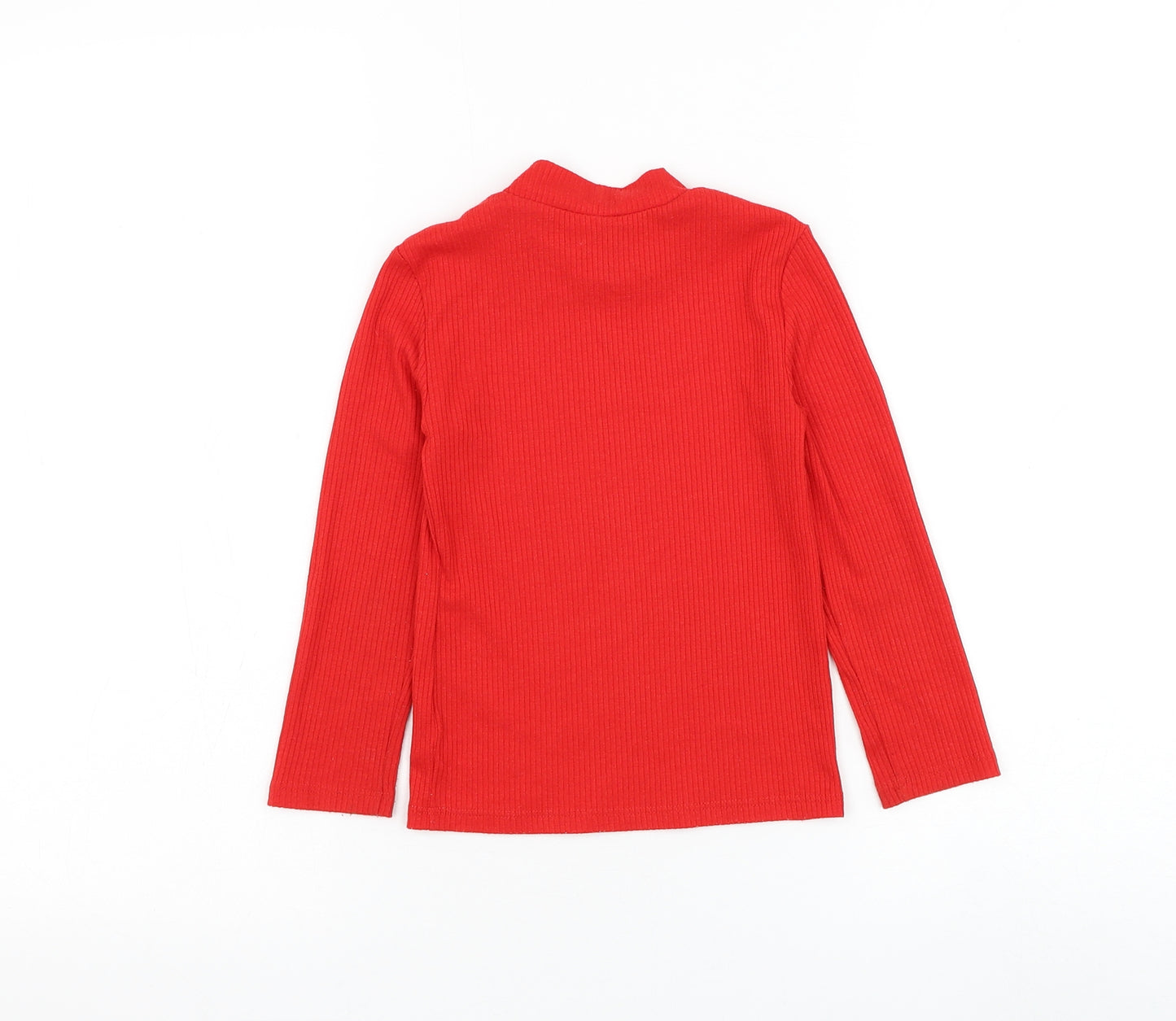 F&F Girls Red Mock Neck Polyester Pullover Jumper Size 4-5 Years Pullover - Ribbed
