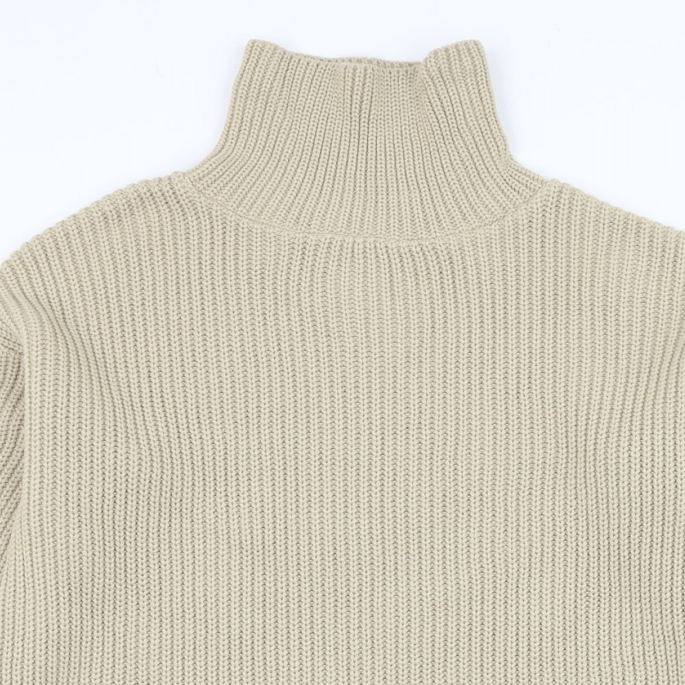 ASOS Womens Brown High Neck Acrylic Pullover Jumper Size 2XS