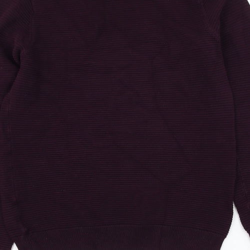 NEXT Mens Purple Round Neck Cotton Pullover Jumper Size S