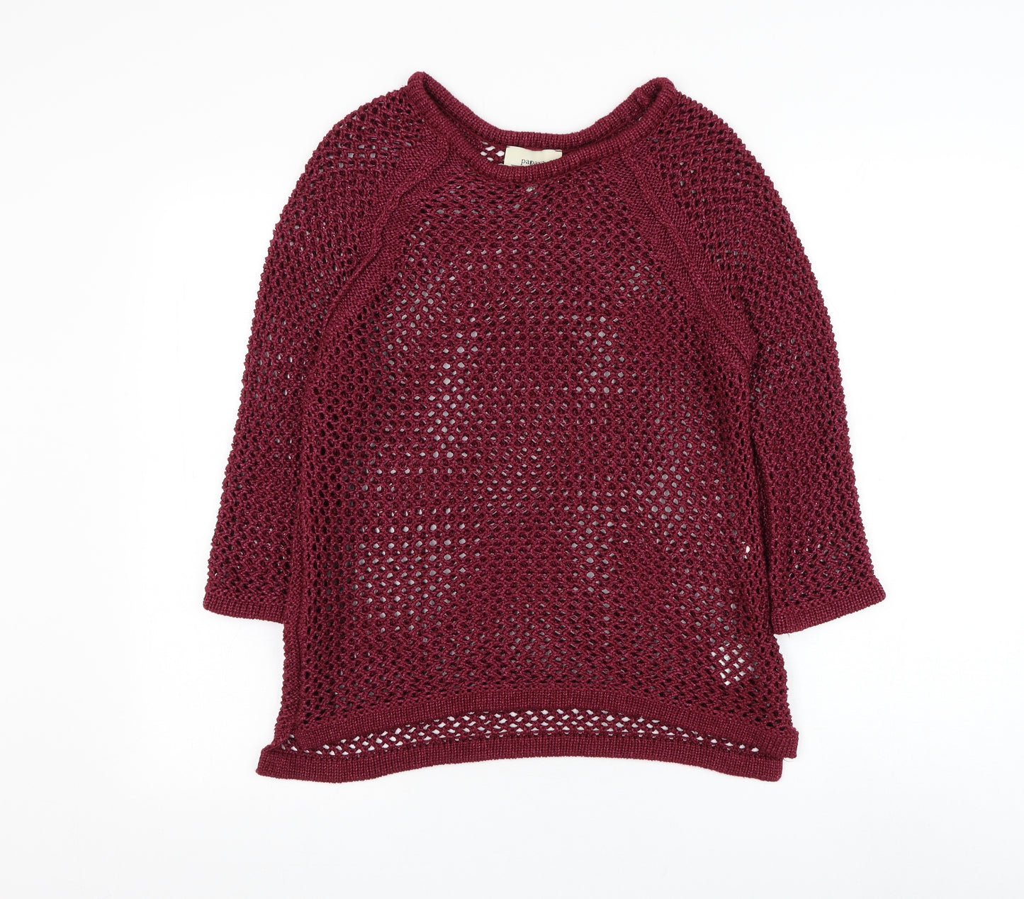 Papaya Womens Red Round Neck Acrylic Pullover Jumper Size 14