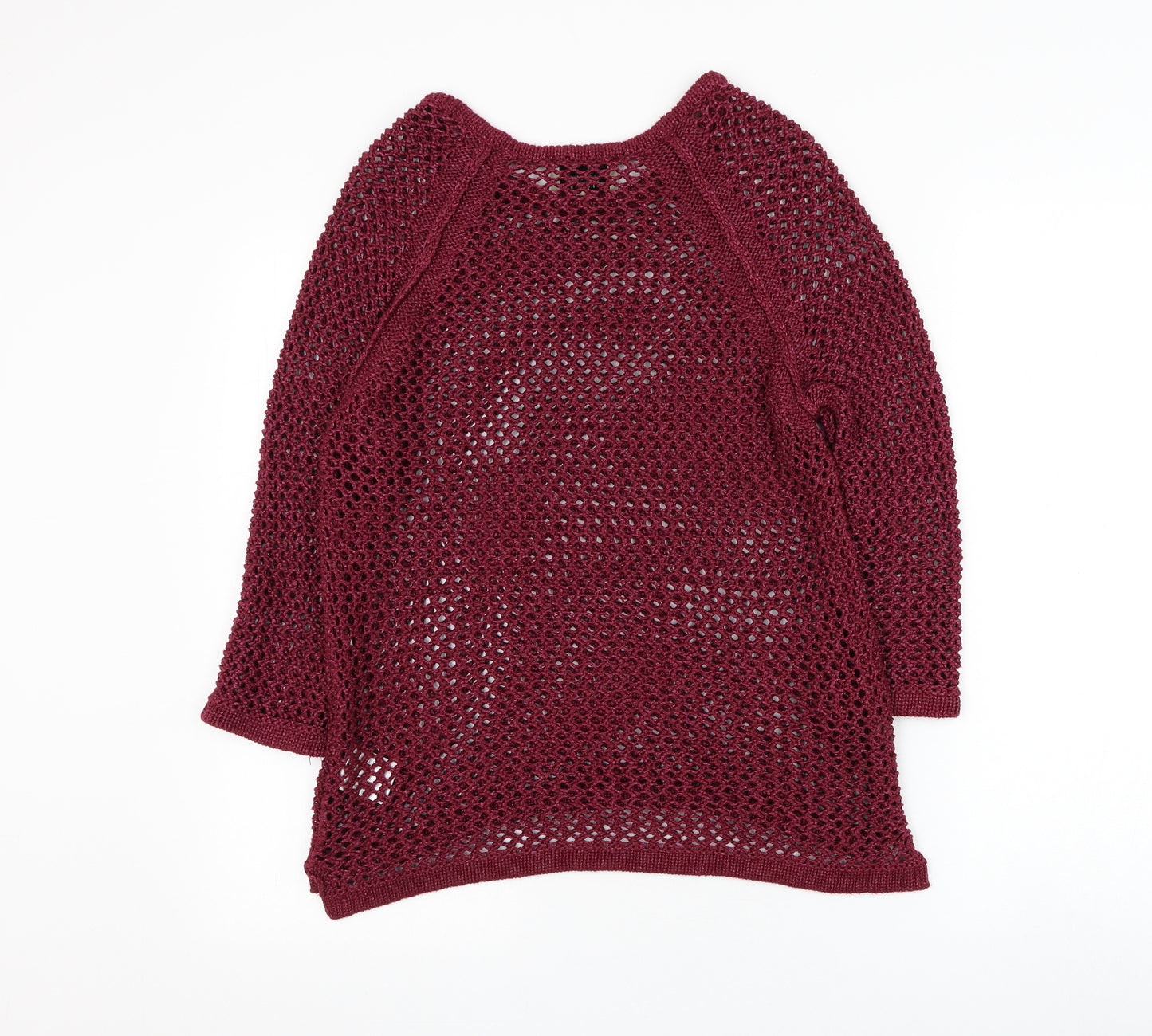 Papaya Womens Red Round Neck Acrylic Pullover Jumper Size 14