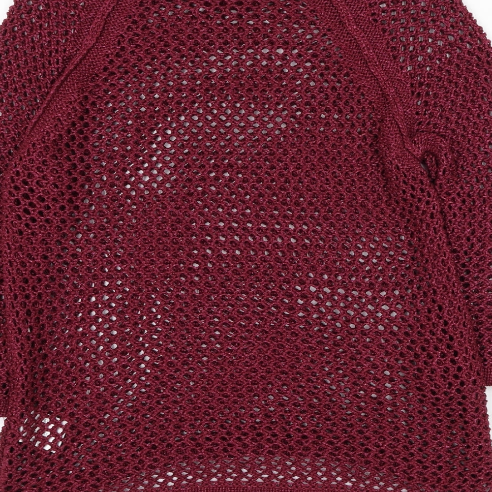 Papaya Womens Red Round Neck Acrylic Pullover Jumper Size 14