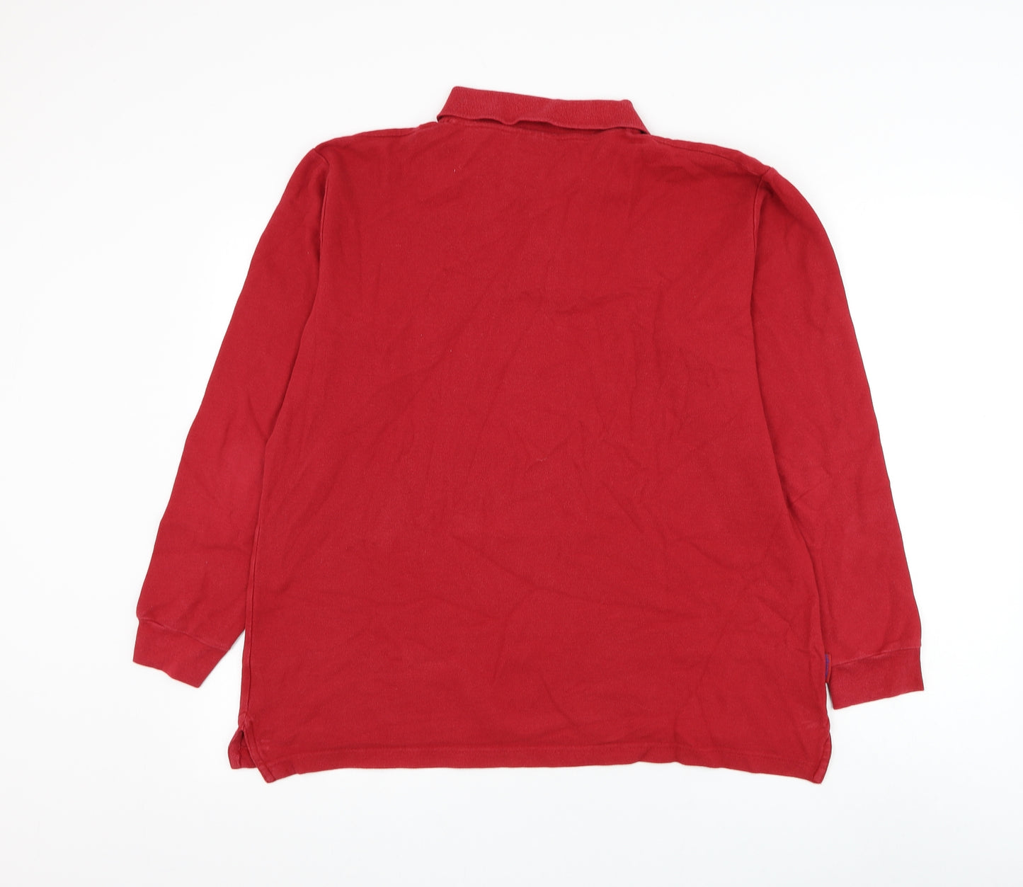 Slazenger Mens Red Cotton Polo Size L Collared Button