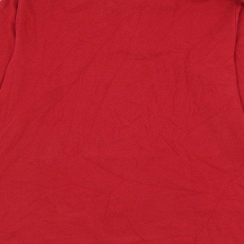 Slazenger Mens Red Cotton Polo Size L Collared Button