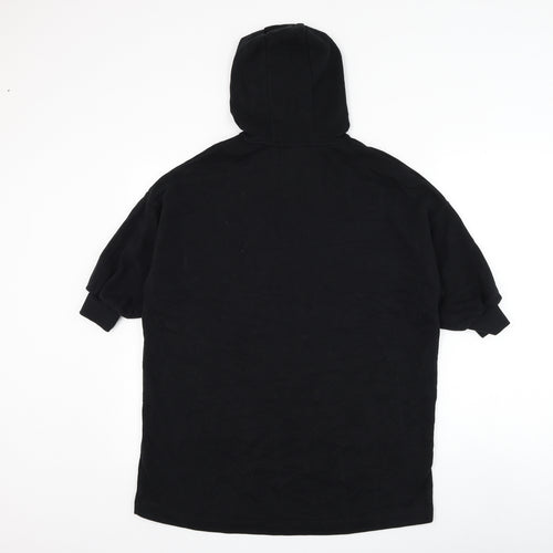 NEXT Girls Black Cotton Jumper Dress Size 7 Years Round Neck Pullover