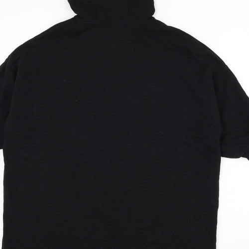 NEXT Girls Black Cotton Jumper Dress Size 7 Years Round Neck Pullover