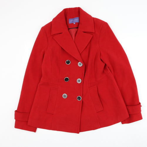 Autonomy Womens Red Overcoat Coat Button