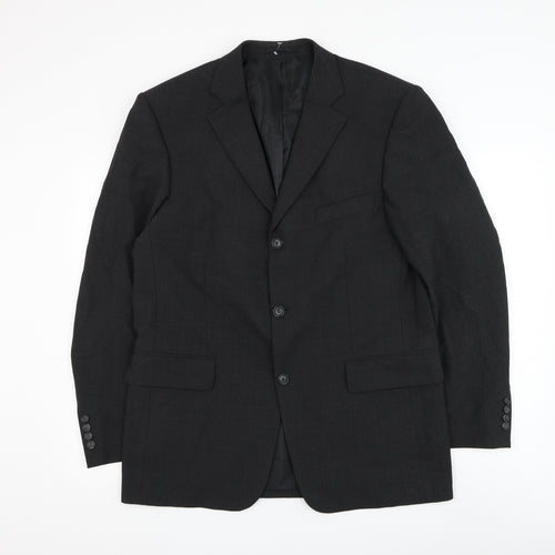 Armando Mens Grey Wool Jacket Suit Jacket Size 40