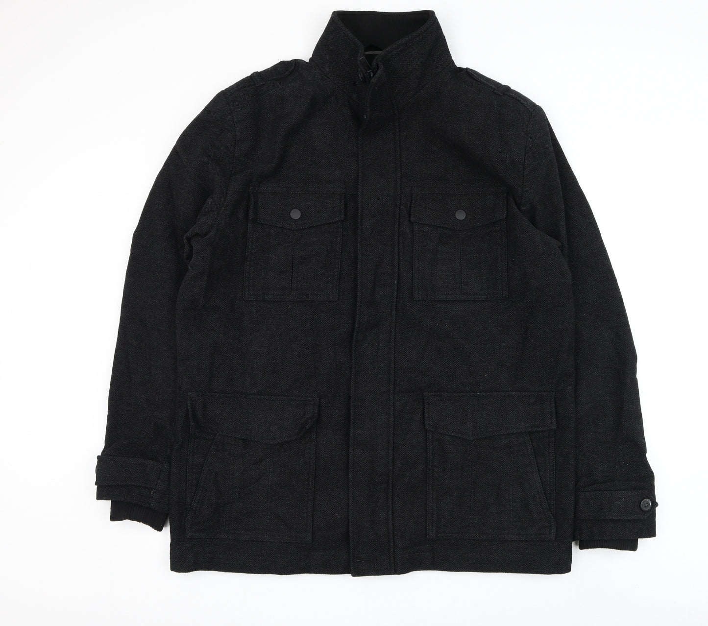 NEXT Mens Black Jacket Coat Size XL Zip