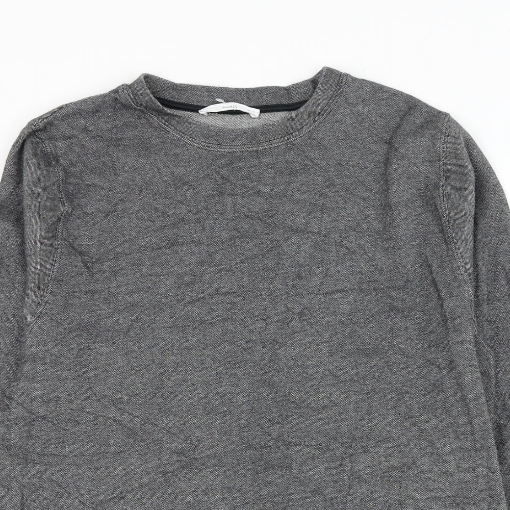 Mango Womens Grey Polyester Pullover Sweatshirt Size S Pullover