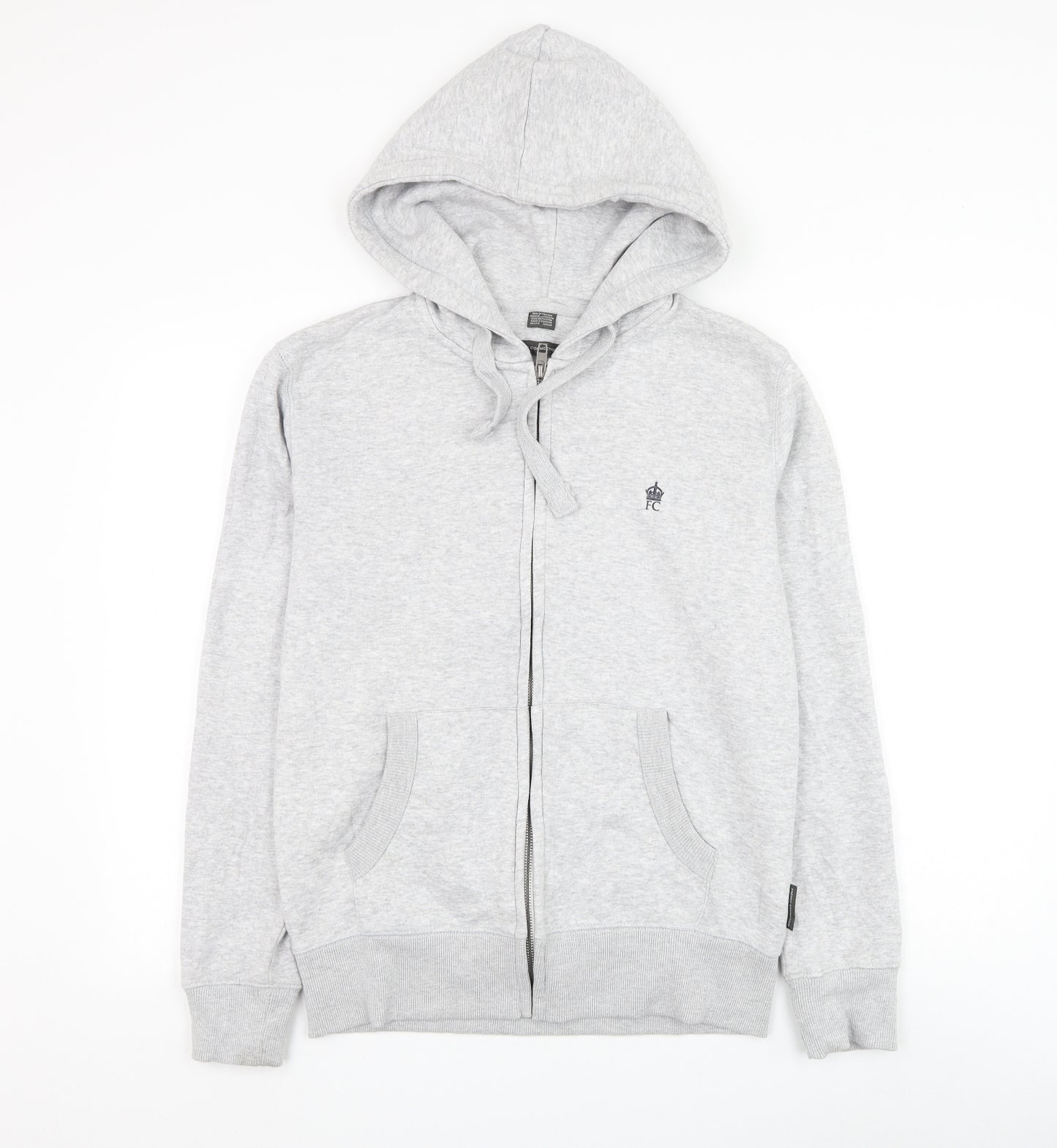 French Connection Mens Grey Cotton Full Zip Hoodie Size S