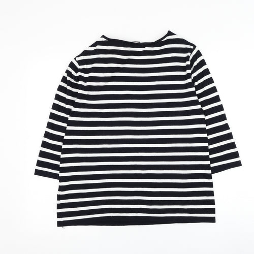 Gerry Weber Womens Black Boat Neck Striped Viscose Pullover Jumper Size 16