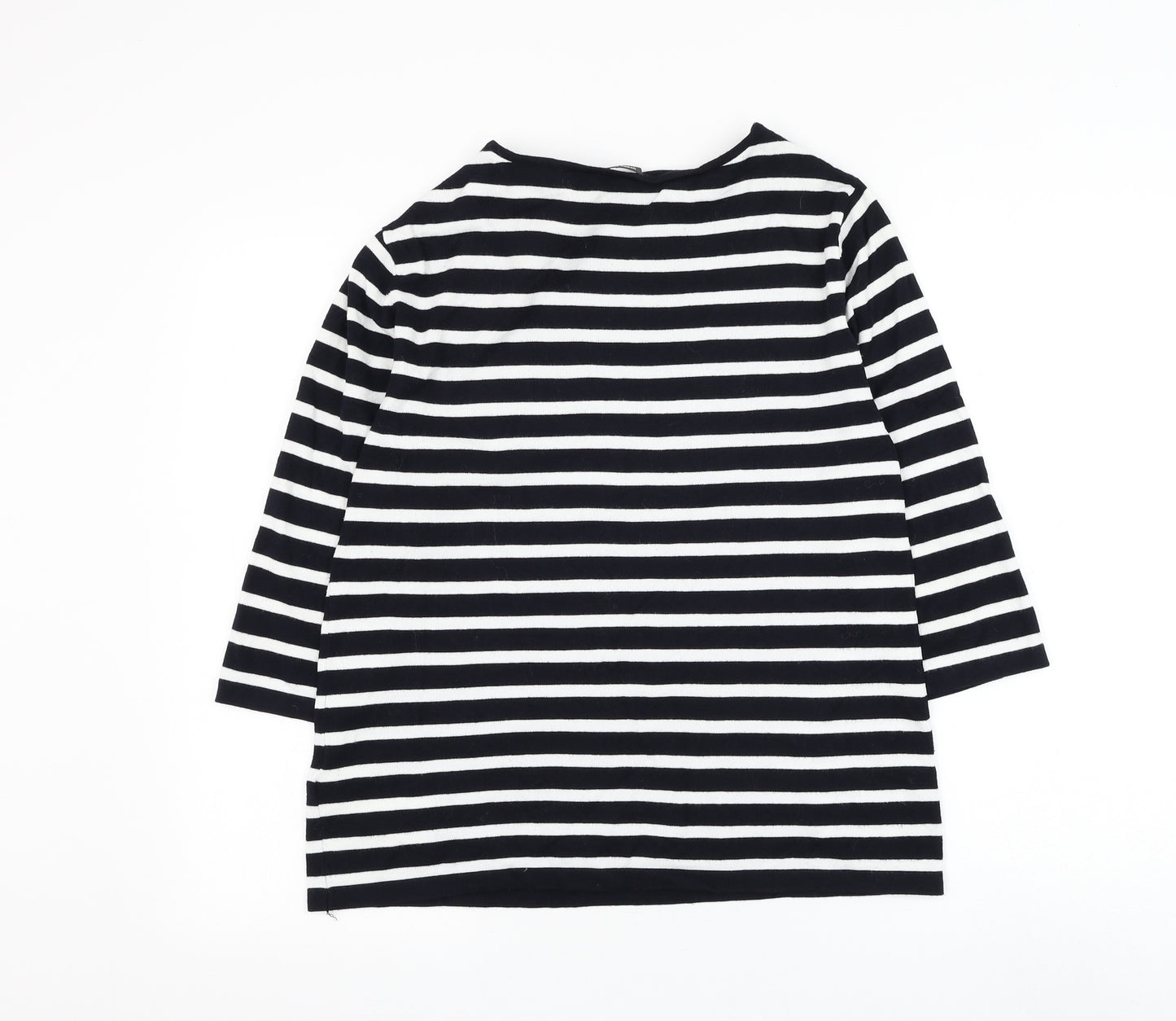 Gerry Weber Womens Black Boat Neck Striped Viscose Pullover Jumper Size 16