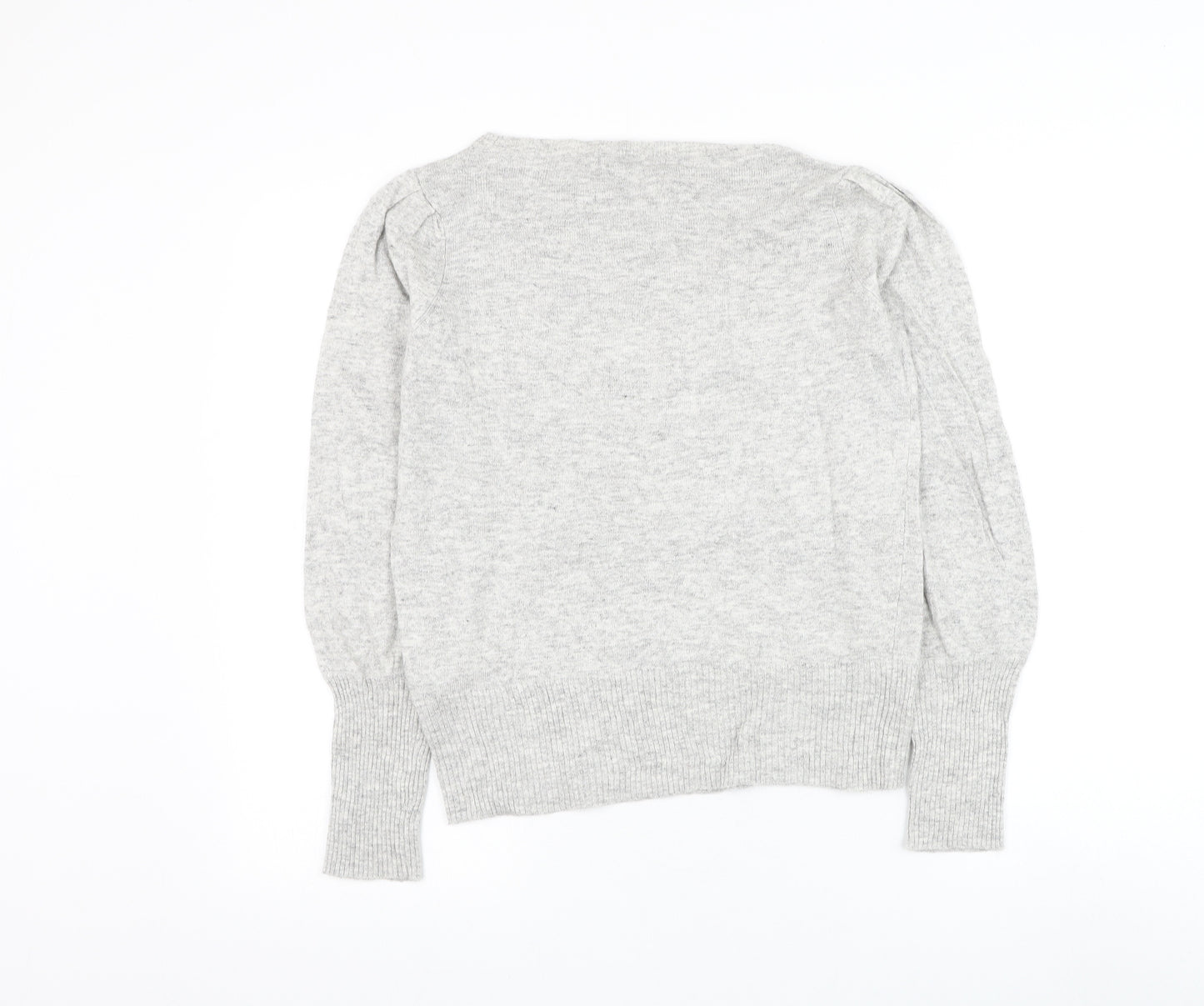 Marks and Spencer Womens Grey Boat Neck Viscose Pullover Jumper Size 10