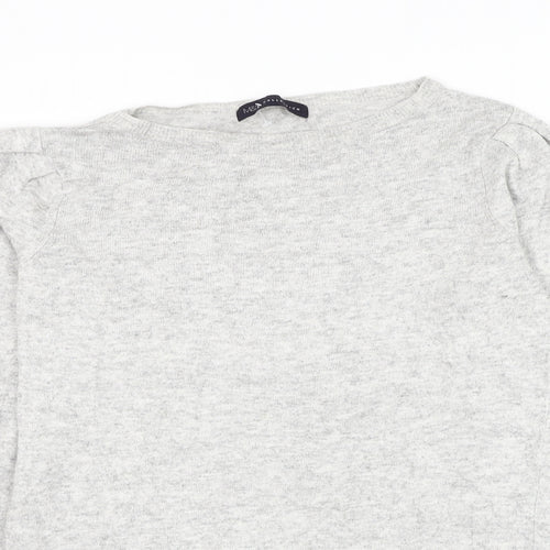 Marks and Spencer Womens Grey Boat Neck Viscose Pullover Jumper Size 10